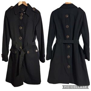 Boutique Vintage Inspired Classic Wool Blend Women’s Via Trench-coat Size 14